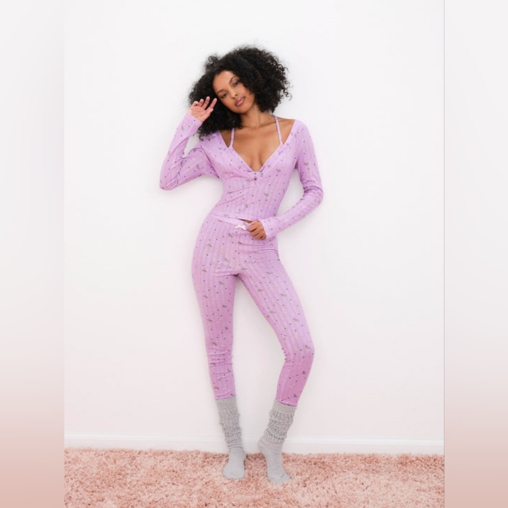 🎀 2pc For Love and Lemons Pointelle Long-Sleeve Sleep Set 🎀